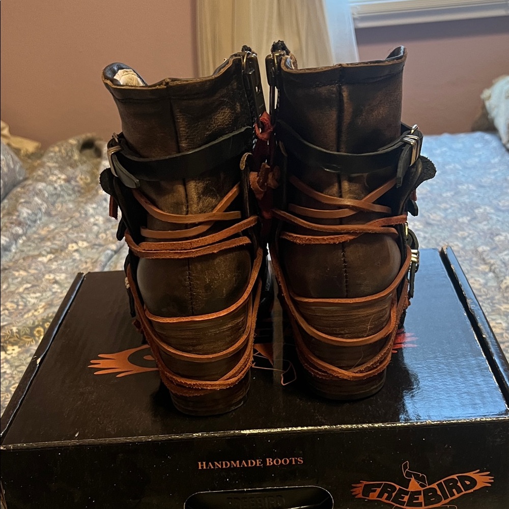 Freebird Black Leather Buckle Boots “Crue” - Picture 3 of 7